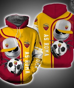 AS Roma and Jack Skellington Combination Full Print 3D Hoodie