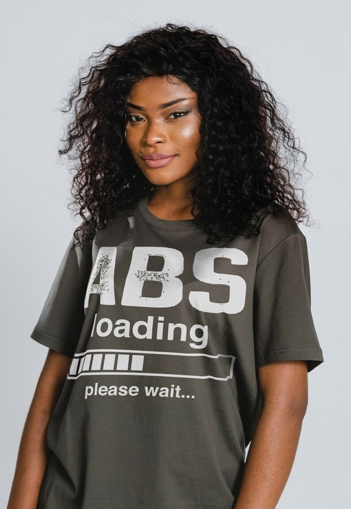 Abs Loading Please Wait Unisex Tees, Inspirational Quotes with Ladies Active Wear and Fitness Gym Quotes Tee