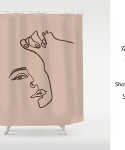 Abstrace Art Face Shower Curtain | Bohemian Bathroom Decor | Customizable | Waterproof & Washable