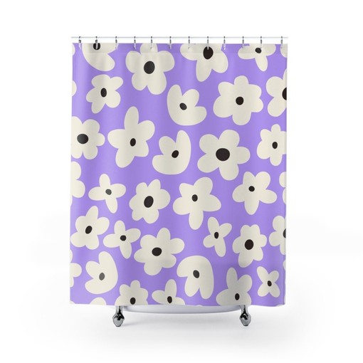 Abstract Art Modern Print Retro Shower Curtain: Funky Housewarming Gift Idea