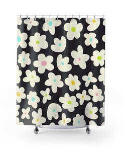 Abstract Art Nature Theme Shower Curtain: Modern Print for Your Bathroom
