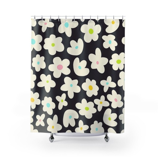 Abstract Art Nature Theme Shower Curtain: Modern Print for Your Bathroom