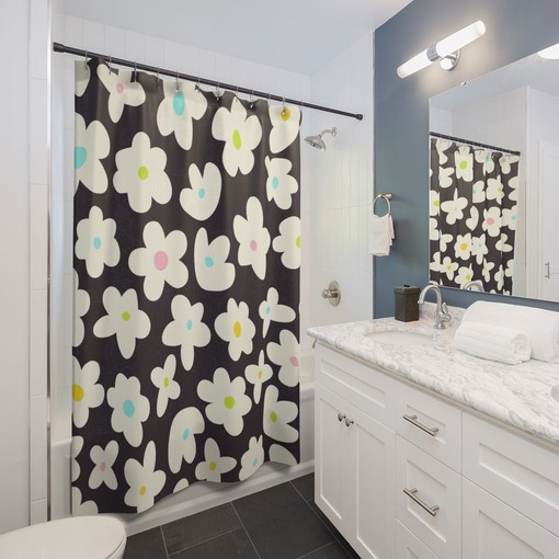 Abstract Art Nature Theme Shower Curtain: Modern Print for Your Bathroom - Image 2