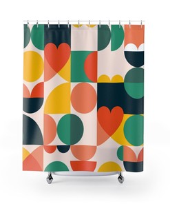 Abstract Art Shower Curtain with Unique Flower Design - Unique and Vibrant Bathroom Decor