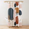 Abstract Art Watercolor Shower Curtain with Rustic Colors, Geometric Shapes, Boho Style