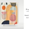 Abstract Boho Art Scene Shower Curtain, Perfect for a Fun and Playful Boho Style Bathroom