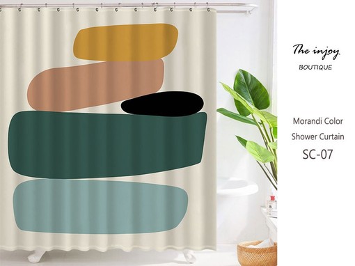 Abstract Boho Shower Curtain with Customizable Design, Perfect for a Unique Boho Style