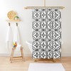Abstract Eco-Friendly Shower Curtain in Minimalist Design with Black and White Squares and Waterproof Design