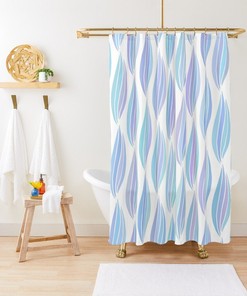 Abstract Floral Boho Shower Curtain - Unique Bathroom Decor - Eco-Friendly and Water-Resistant with Hooks