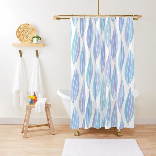Abstract Floral Boho Shower Curtain - Unique Bathroom Decor - Eco-Friendly and Water-Resistant with Hooks