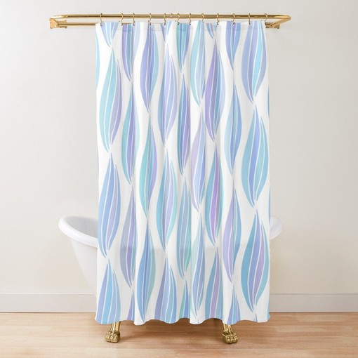 Abstract Floral Boho Shower Curtain - Unique Bathroom Decor - Eco-Friendly and Water-Resistant with Hooks - Image 3