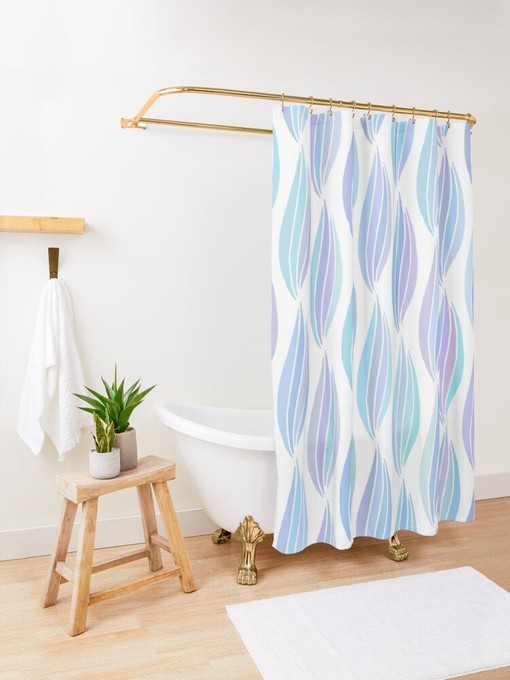 Abstract Floral Boho Shower Curtain - Unique Bathroom Decor - Eco-Friendly and Water-Resistant with Hooks - Image 4
