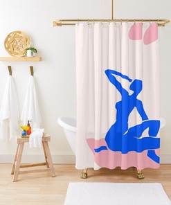 Abstract Matisse Shower Curtain - Modern Boho Bath Art with Eco-Friendly Material