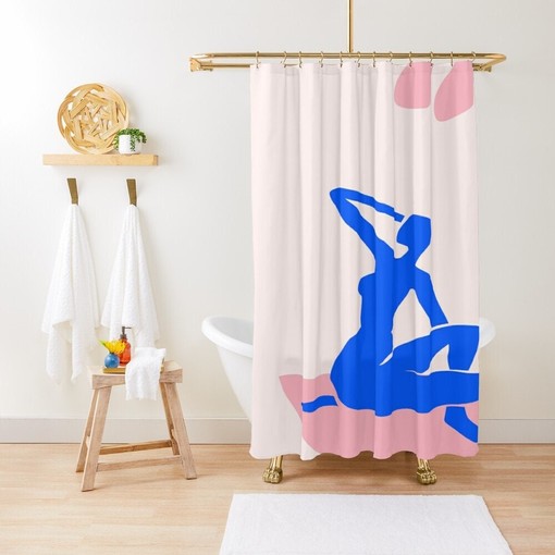 Abstract Matisse Shower Curtain - Modern Boho Bath Art with Eco-Friendly Material
