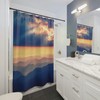 Abstract Mountain Landscape Shower Curtain with Serenity and Sunrise