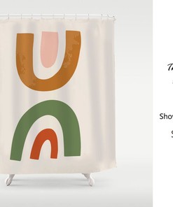 Abstract Rainbow Shower Curtain - Nordic Style Waterproof with Custom Sizes Available