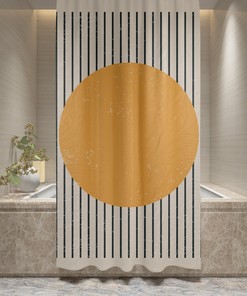 Abstract Vintage Sun Boho Shower Curtain - Waterproof for Vintage Bathroom Decor