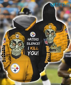 Achmed Skull All Over Print Hoodie for Pittsburgh Steelers Fans