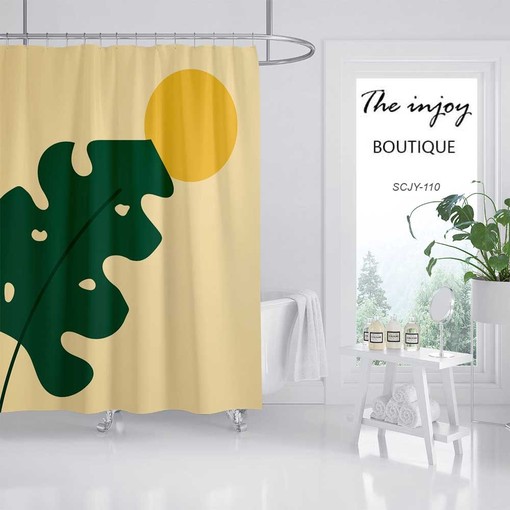 Add Life to Your Bathroom Decor with Disney Yellow Monstera Shower Curtain, Waterproof Fabric Included - Image 2