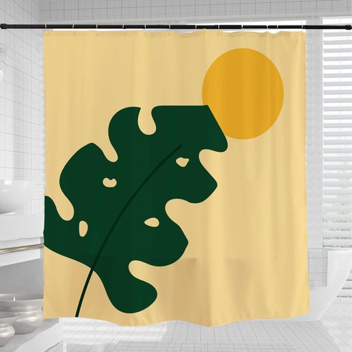 Add Life to Your Bathroom Decor with Disney Yellow Monstera Shower Curtain, Waterproof Fabric Included - Image 3