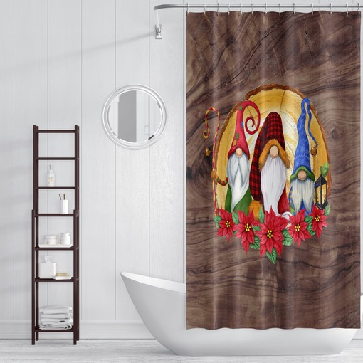 Add Nordic Gnome Christmas Shower Curtain Set to Your Unique Bathroom Decor with Optional Towel and Bath Mat Included - Image 4