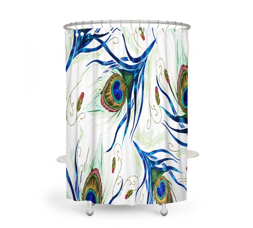Add Restroom Shower Curtain to Kids Bathroom Decor with Peacock Shower Curtain - Image 3