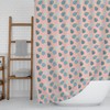 Add a Pop of Color to Your Bathroom with Colorful Tropical Shower Curtain featuring Coral Pink Polka Dots
