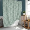 Add a Pop of Mint Green to Your Bathroom with Classic Baroque Shower Curtain, Contemporary Geometry