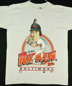 Add to Your Collection with This Vintage 90s Cal Ripken Jr Caricature MLB Baseball T-Shirt, Sport Shirts Girls