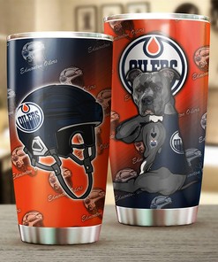 Adorable Dog Design Edmonton Oilers NHL Tumbler for Fans