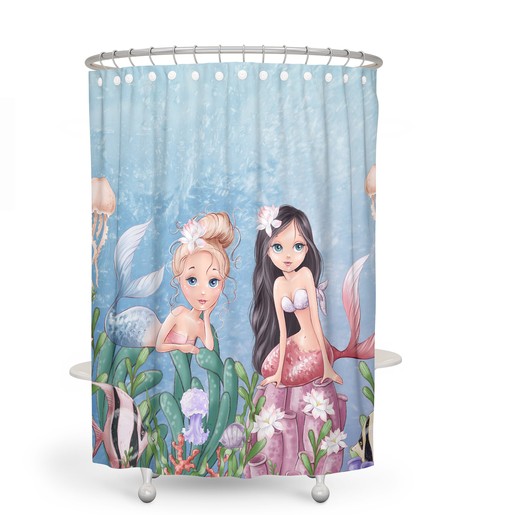Adorable Mermaid Shower Curtain with Optional Bath Mat, Ideal for Kids' Bathroom Decor | kids bathroom shower curtain - Image 2