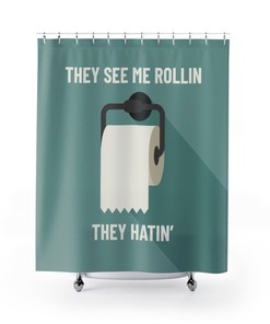 Adult Humor Print Shower Curtain - Add a Playful Touch to Your Restroom