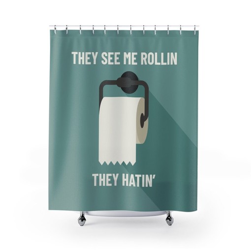 Adult Humor Print Shower Curtain - Add a Playful Touch to Your Restroom