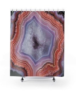 Agate Slice Shower Curtain for College Dorm and Bathroom