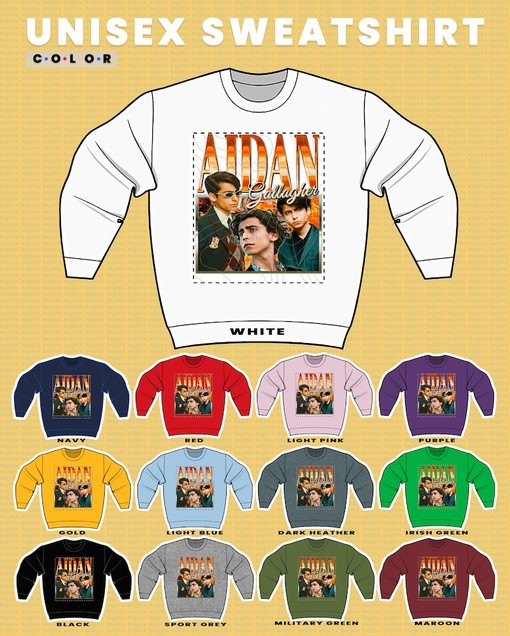 Aidan Gallagher Homage Sweatshirt, American Actor Musician Shirt, Vintage Movie Shirts for Men - Image 3
