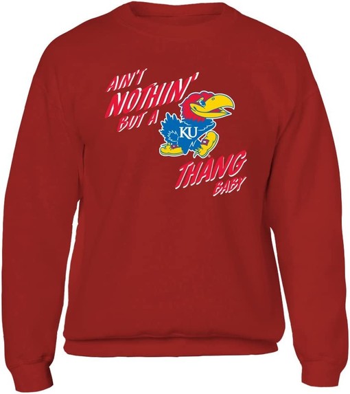 Aint Nothin But A Ku Thang Baby Kansas Jayhawks Sweatshirt - Men's Sport Shirts for Kansas Fans - Image 2