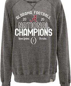 Alabama Crimson Tide 2020-2021 National Champs Burnout Crewneck Sweatshirt With Retro Ncaa Shirts
