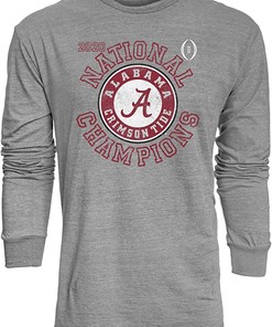 Alabama Crimson Tide 2020-2021 National Champs Triblend Long Sleeve Shirt Vintage Icon With Retro Ncaa Shirts