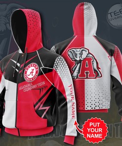 Alabama Crimson Tide All Over Print Zip-up Hoodie 3D for Fans of the College Team