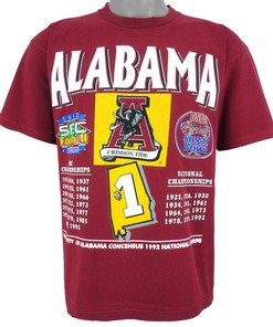 Alabama Crimson Tide National Champs T-Shirt, 1992 Vintage NCAA Shirt - Unisex Sport Sweatshirt Hoodie Gift