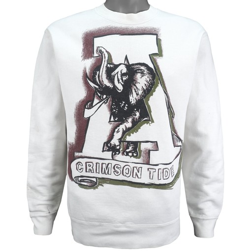 Alabama Crimson Tide Spell-Out Crew Neck Sweatshirt, 1990s Vintage American Football Shirt - Perfect for NCAA Fans