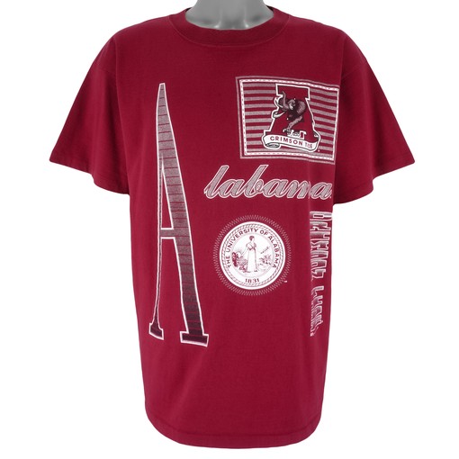 Alabama Crimson Tide T-Shirt, 1990s Vintage NCAA Shirt - Unisex Sport Sweatshirt Hoodie Gift