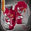 Alabama Crimson Tide Tom and Jerry All Over Print 3D Hoodie - Perfect for Fans