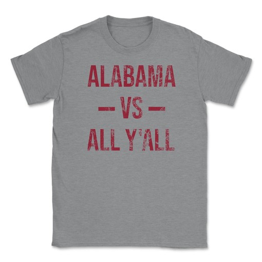 Alabama Vs All Y'All Vintage Weathered Southerner Sports Fan Gift Unisex T-Shirt With Retro Ncaa Shirts - Image 2