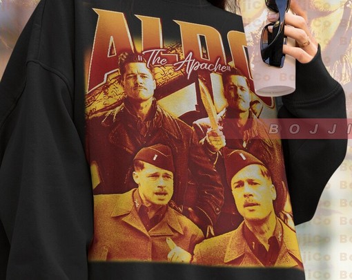 Aldo The Apache T-Shirt, Inglorious Basterds Shirt, Vintage Movie Shirts, Aldo The Apache Retro 90s Shirt - Image 2
