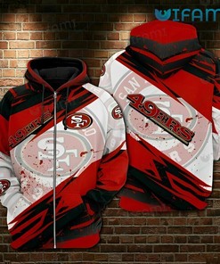 All Over Paint Splash Print 3D Hoodie - Perfect San Francisco 49ers Gift