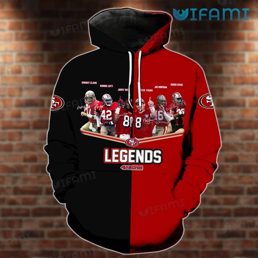 All Over Print Hoodie featuring Legends Signatures - Perfect San Francisco 49ers Gift