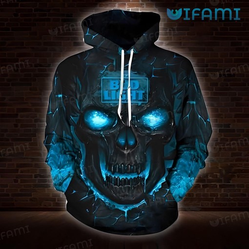 All Over Print Hoodie for Busch Beer Lovers with Skull Logo Design