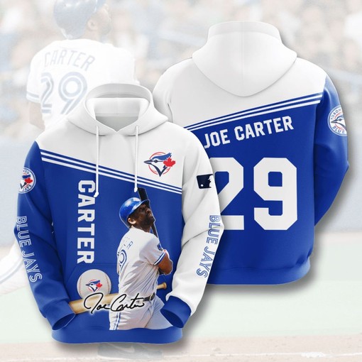All Over Print Hoodie in 3D Design of Toronto Blue Jays - Solid Choice for Sports Lovers