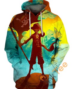 All Over Print Hoodie with Thousand Sunny from One Piece Anime - Bold and Unique Design
